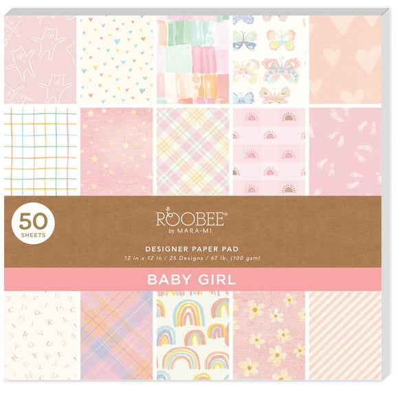 Roobee by Mara Mi Baby Girl Scrapbook Paper 12 x 12